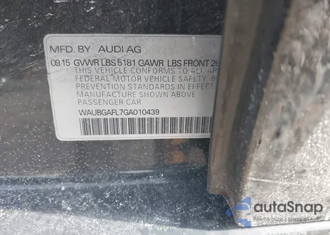 2016 Audi S4 3.0T Premium Plus из США, поврежденный, VIN WAUBGAFL7GA010439